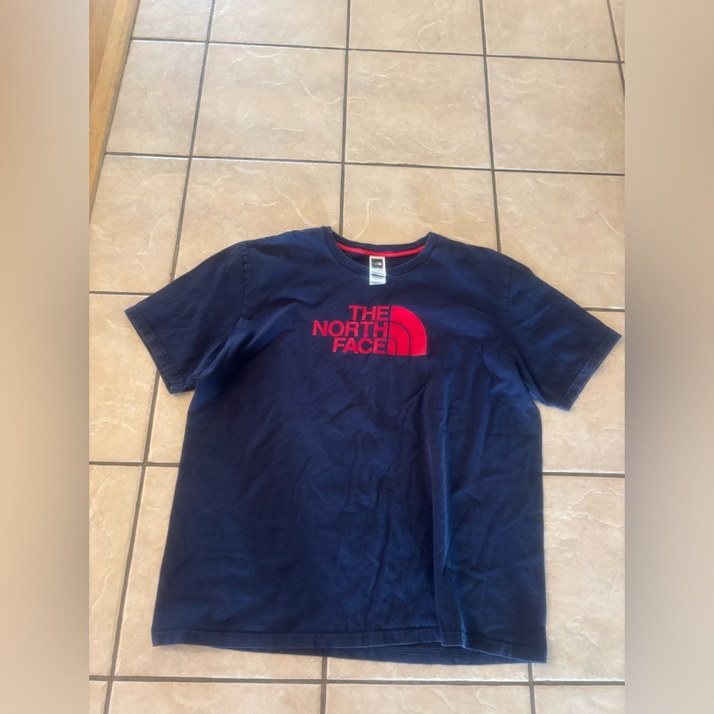 The North Face Navy‎ T-Shirt with Red Logo